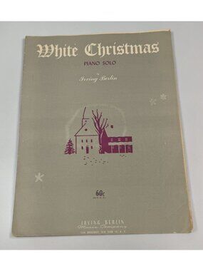 White Christmas Piano Solo Sheet Music Irving Berlin Vintage 1942 Holiday